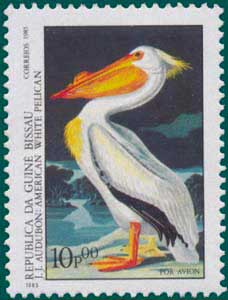 Guinea Bissau (1985) SG # 921, Sc # C-51,American White Pelican (Pelecanus erythrorhynchos)