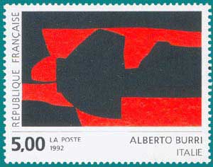 1992-Sc 2315-Alberto Burri (1915-1995),Italian Painter, abstract painting for 'La Poste'