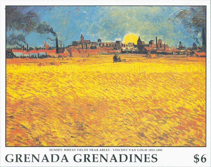 Van Gogh - Sunset: Wheat Fields Near Arles Arles: June, 1888 Kunstmuseum Winterthur Winterthur, Switzerland, JH-1473
