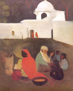 Amrita Sher-Gil (1913-1941), Indian, The Ancient Storyteller, 1940, Oil on Canvas, 70 x 87 cm, National Gallery of Modern Art, New Delhi