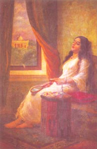 Raja Ravi Varma (1848 - 1906) - In Contemplation, H.H. The Maharaja of Travancore, Kaudiar Palace, Thiruvananthapuram 