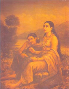 Raja Ravi Varma (1848 - 1906) - Shakuntala_Patralekhan, H.H. The Maharaja of Travancore, Kaudiar Palace, Thiruvananthapuram 