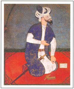 Mughal Miniature - Mughal Emperor Babur (1483-1530),  National Museum, New Delhi