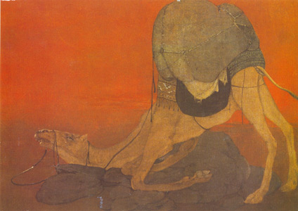 Abanindranath Tagore (1871-1951), Indian, The Journey's End, Wash and Tempera on Paper, 21x15 cm, National Gallery of Modern Art, New Delhi
