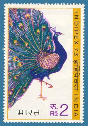 SG # 703 (1973), Common Peafowl (Pavo cristatus)